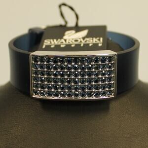 Authentic Swarovski Bracelet Blue Crystals Blue Silicone Band NWT